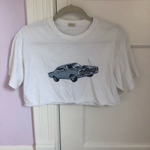 Brandy melville cropped race car shirt